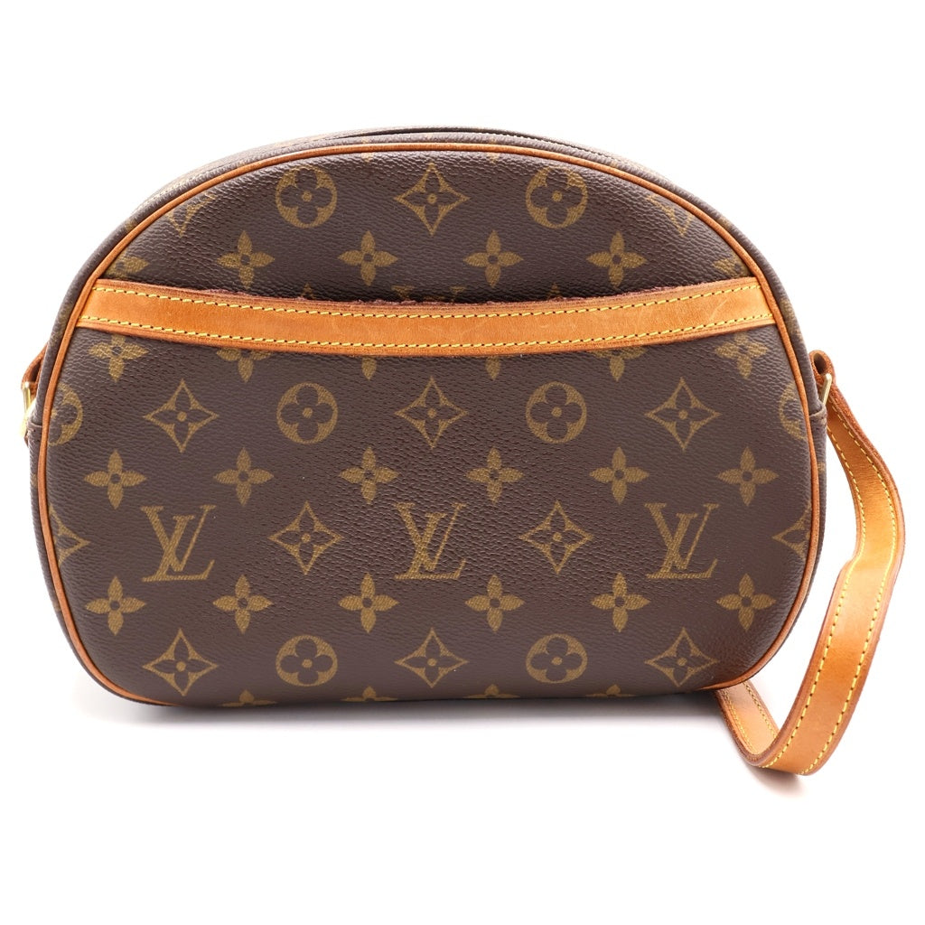 LOUIS VUITTON(ルイヴィトン) モノグラム ブロワ ショルダーバッグ ブラウン レザー×PVC M51221 ゴールド金具 レディース
