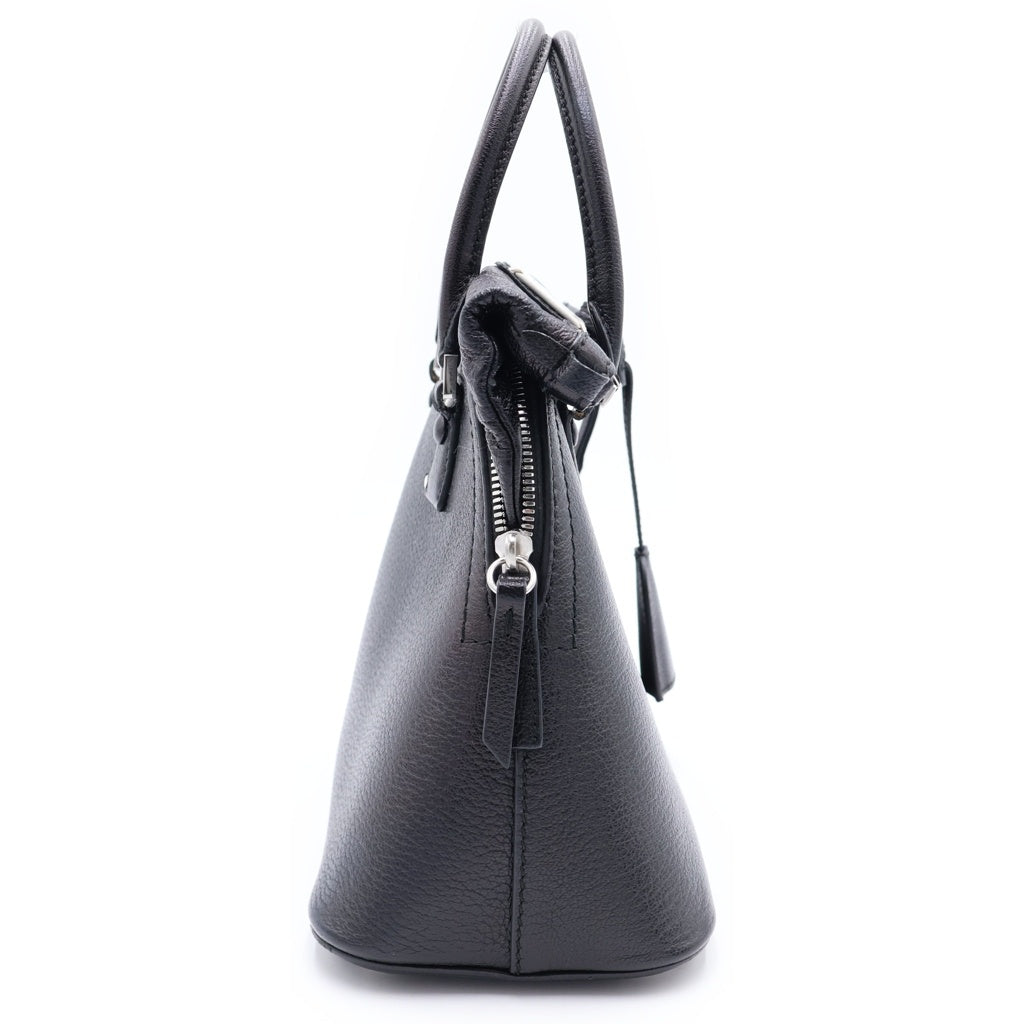 Maison Margiela(メゾンマルジェラ) 5AC ミニ レザー シルバー金具 2WAY ハンドバッグ ショルダーバッグ ブラック s56wg0082 レディース
