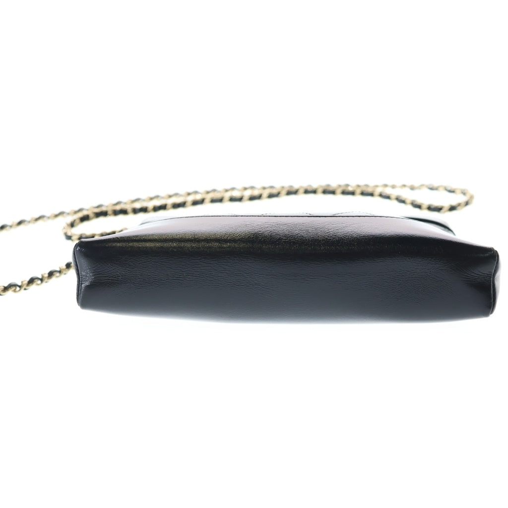 CHANEL(シャネル) シャネル31 マトラッセ ミニ シャイニーカーフスキン レザー 2WAY チェーン ショルダー ハンド バッグ ゴールド金具 ブラック AP3656 レディース
