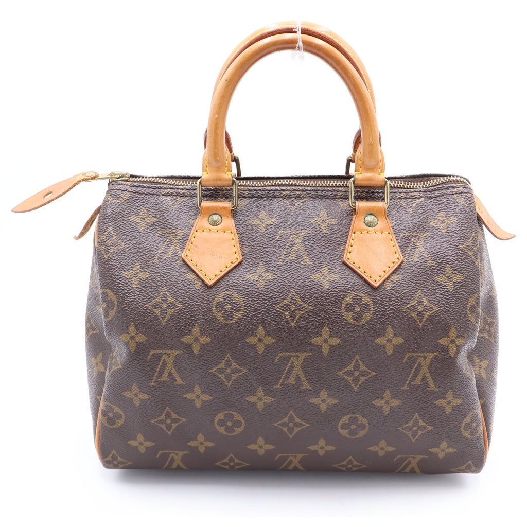 LOUIS VUITTON(ルイヴィトン) モノグラム スピーディ25 ハンドバッグ ミニボストンバッグ ブラウン レザー×PVC M41528 ゴールド金具 レディース