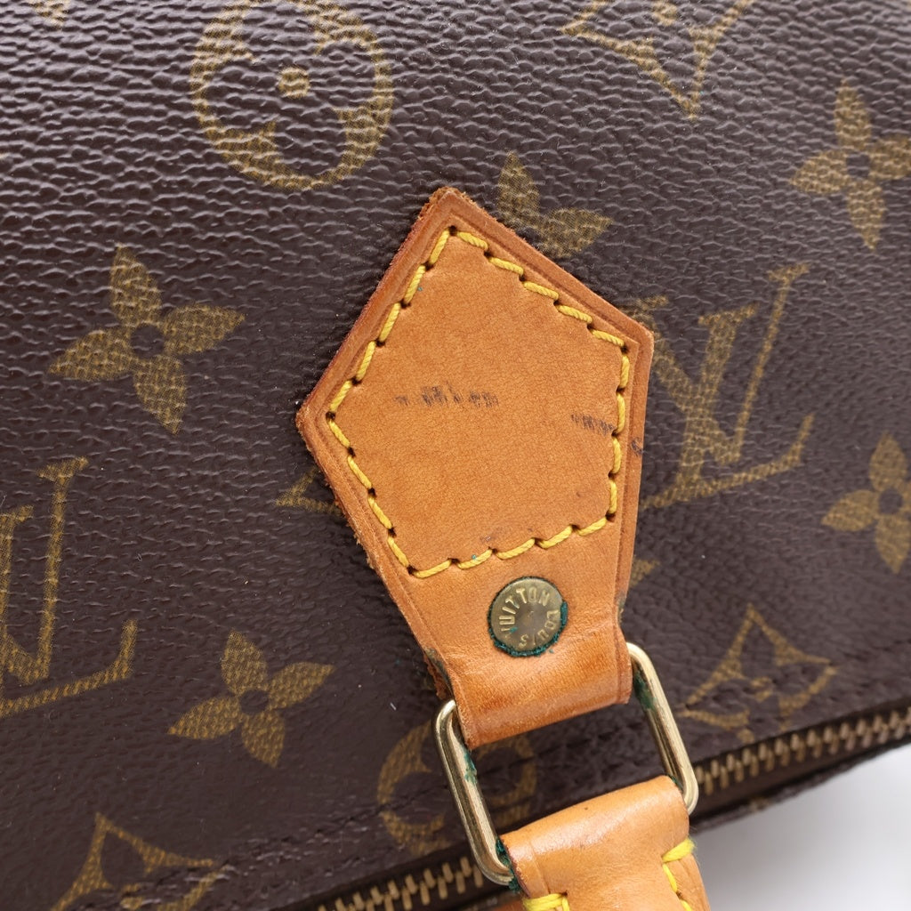 LOUIS VUITTON(ルイヴィトン) モノグラム スピーディ25 ハンドバッグ ミニボストンバッグ ブラウン レザー×PVC M41528 ゴールド金具 レディース