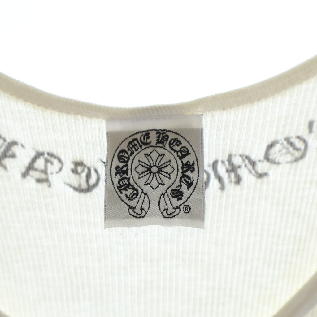 CHROME HEARTS(クロムハーツ) フローラルハートプリント コットン ノースリーブ タンクトップ #M ホワイト レディース