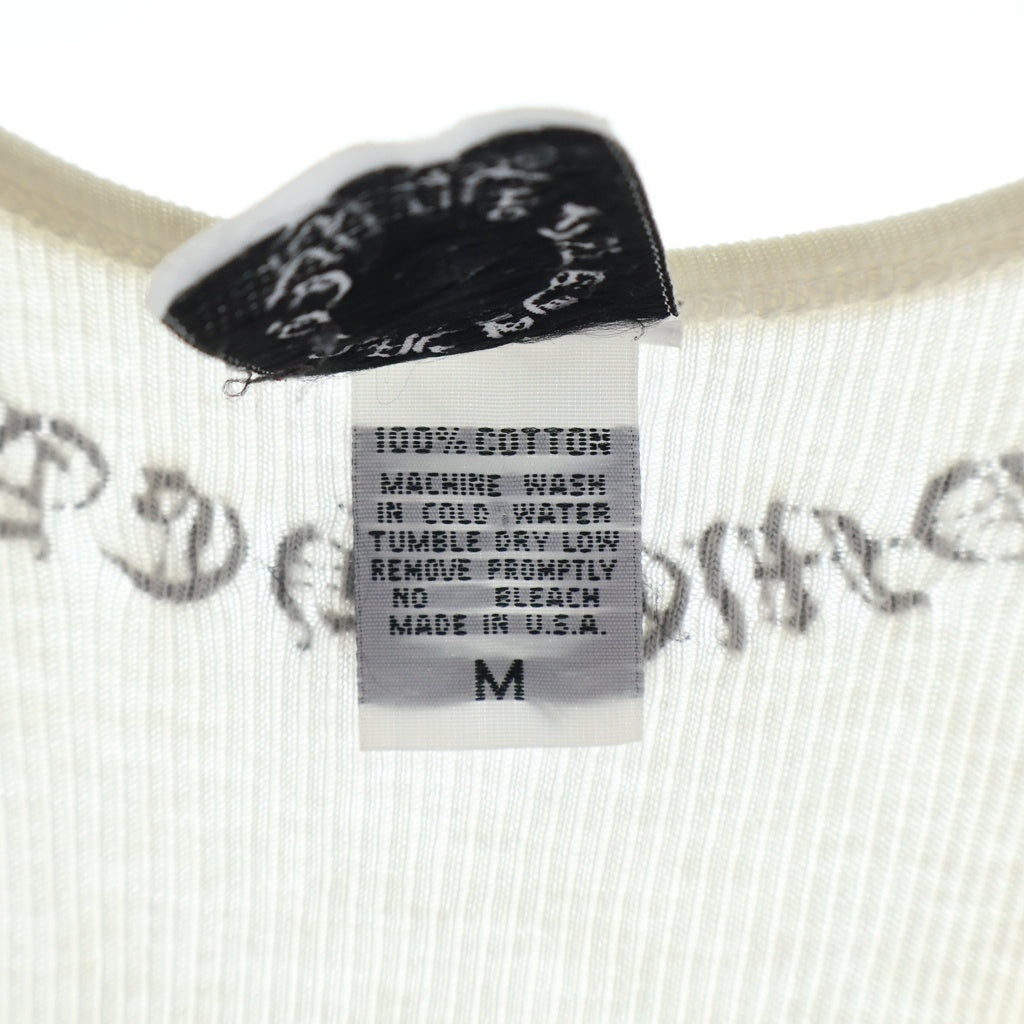 CHROME HEARTS(クロムハーツ) フローラルハートプリント コットン ノースリーブ タンクトップ #M ホワイト レディース
