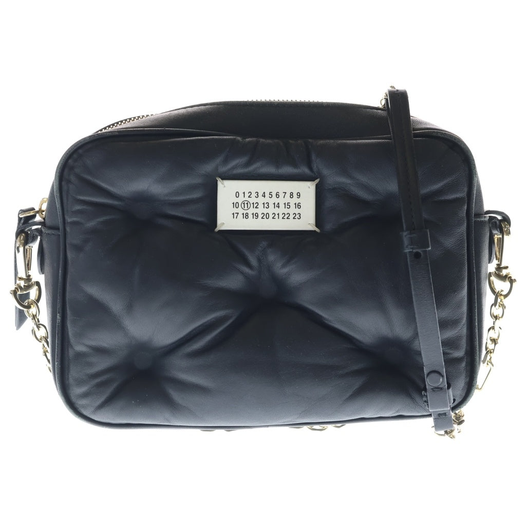 MM6 Maison Margiela(エムエムシックスメゾンマルジェラ) グラムスラム チェーンショルダーバック ミニバッグ ブラック レザー ゴールド金具 レディース