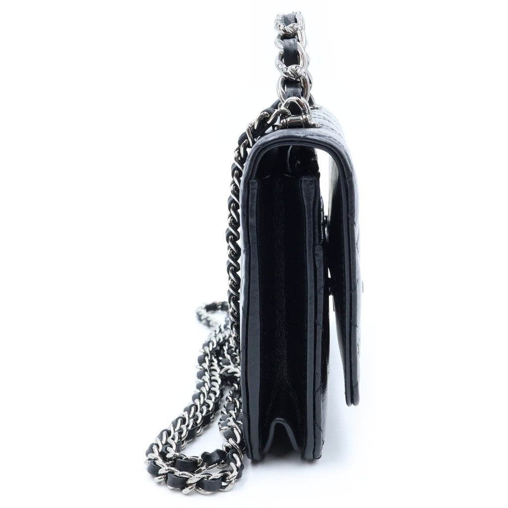 CHANEL(シャネル) マトラッセ チェーンショルダーバッグ ミニバッグ ブラック ラムスキン AP3566 シルバー金具 レディース