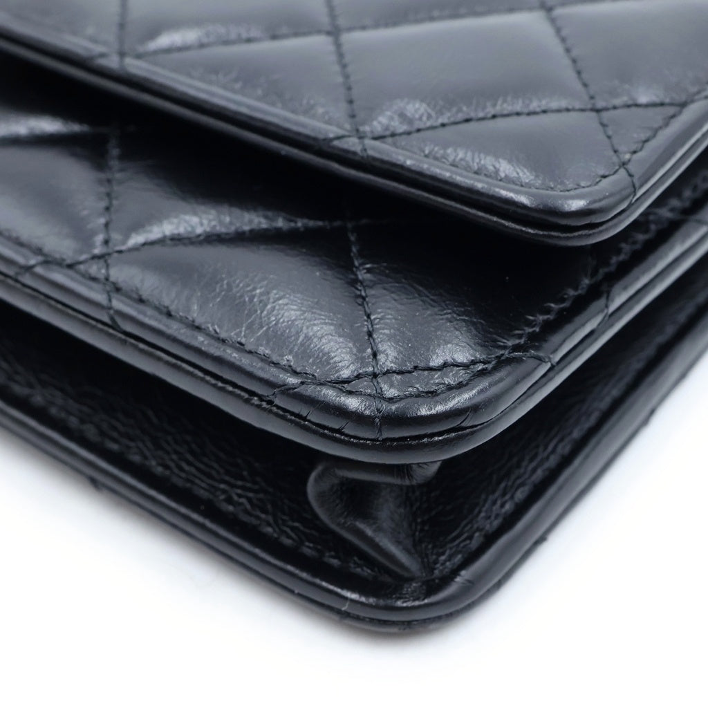 CHANEL(シャネル) マトラッセ チェーンショルダーバッグ ミニバッグ ブラック ラムスキン AP3566 シルバー金具 レディース