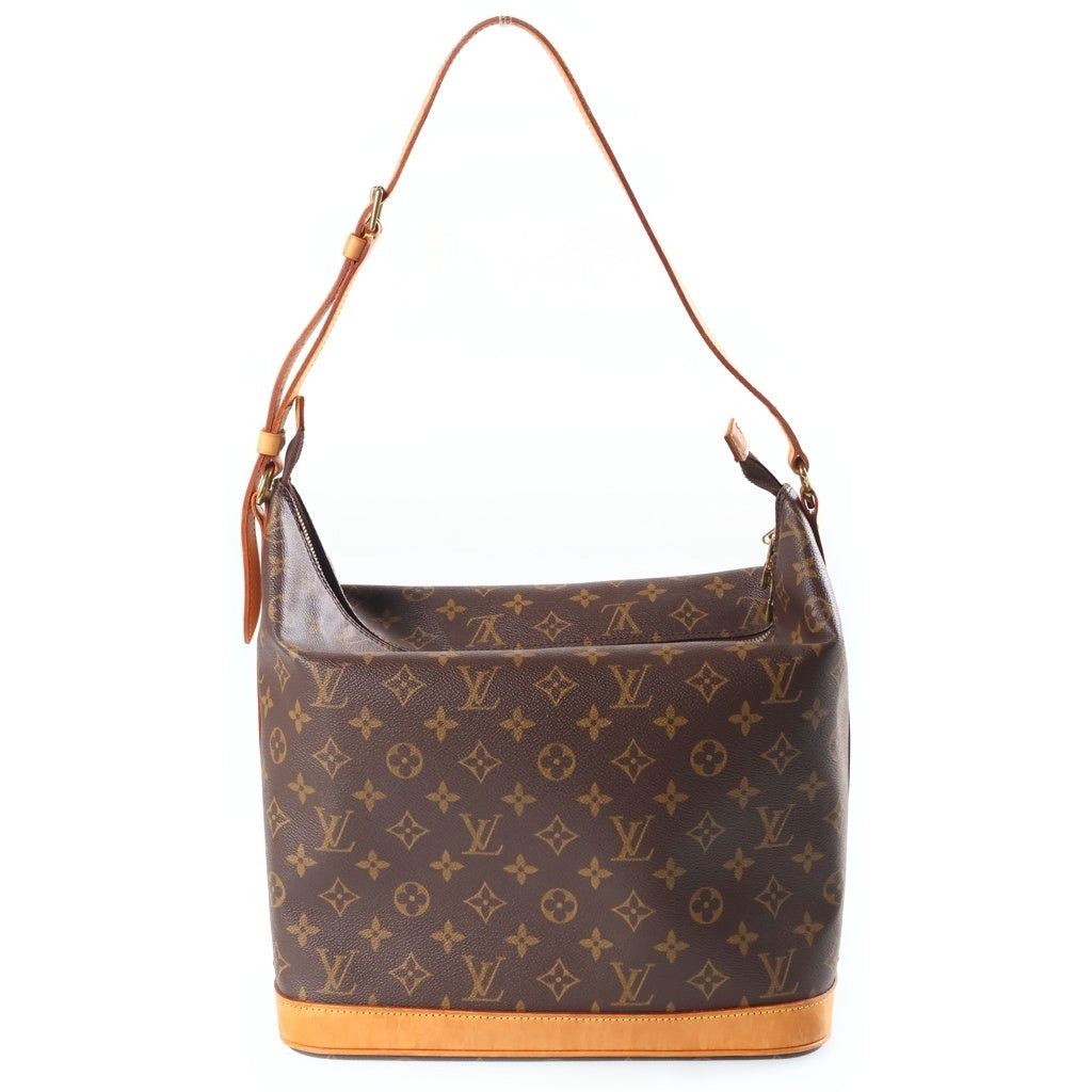 LOUIS VUITTON(ルイヴィトン) ×シャロンストーン モノグラム アムファースリー ショルダーバッグ ブラウン レザー×PVC M47275 ゴールド金具 レディース