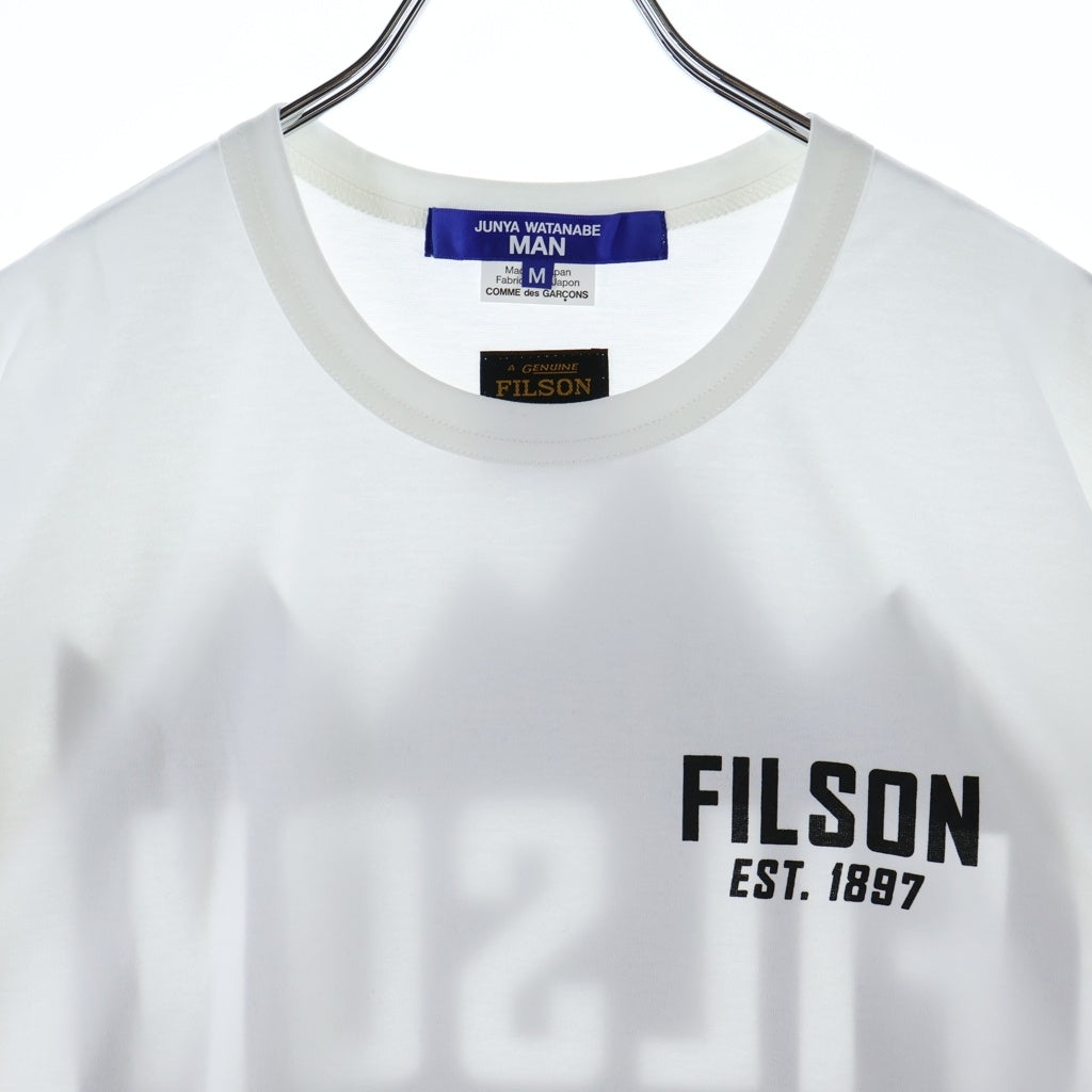COMME des GARCONS JUNYA WATANABE MAN(コムデギャルソンジュンヤワタナベマン) フィルソン ブラックロゴ半袖プリントTシャツ カットソー ホワイト