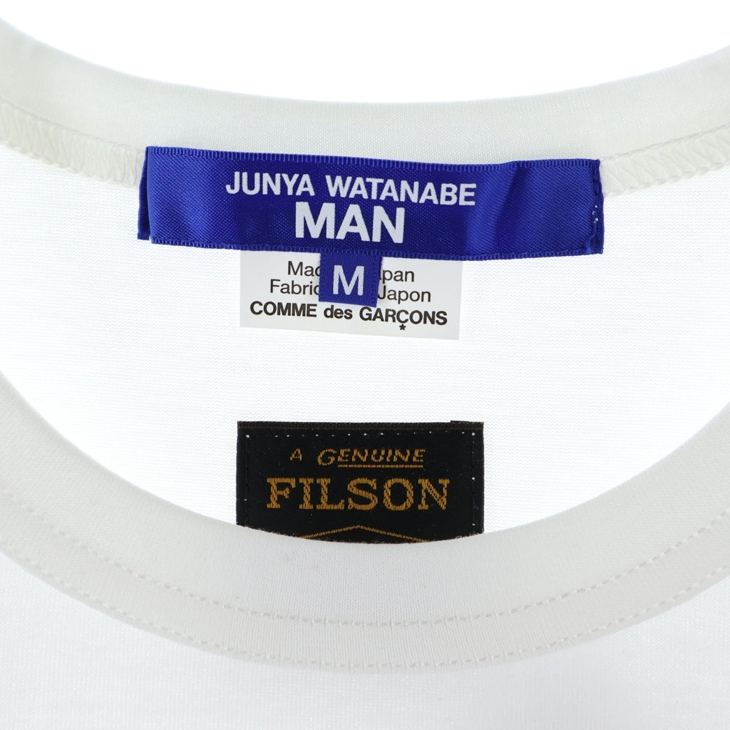 COMME des GARCONS JUNYA WATANABE MAN(コムデギャルソンジュンヤワタナベマン) フィルソン ブラックロゴ半袖プリントTシャツ カットソー ホワイト