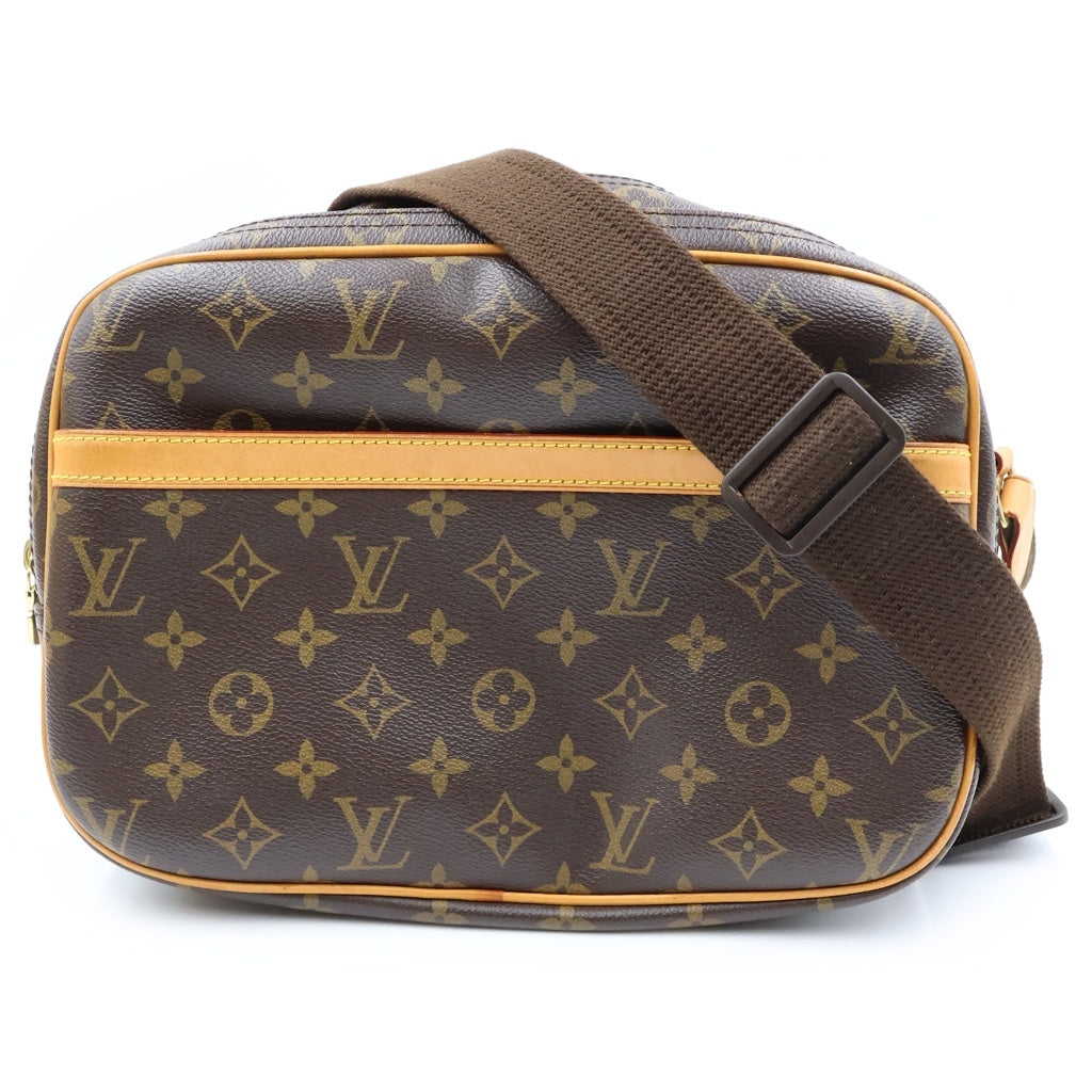 LOUIS VUITTON(ルイヴィトン) モノグラム リポーターPM ショルダーバッグ ブラウン PVCレザー M45254 ゴールド金具 レディース