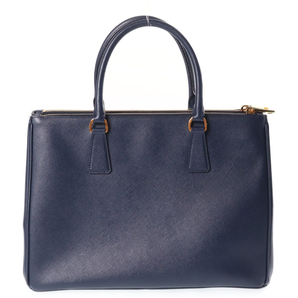 PRADA(プラダ) ガレリア サフィアーノ ハンドバッグ ネイビー ブルー レザー 1BA786 ゴールド金具 レディース
