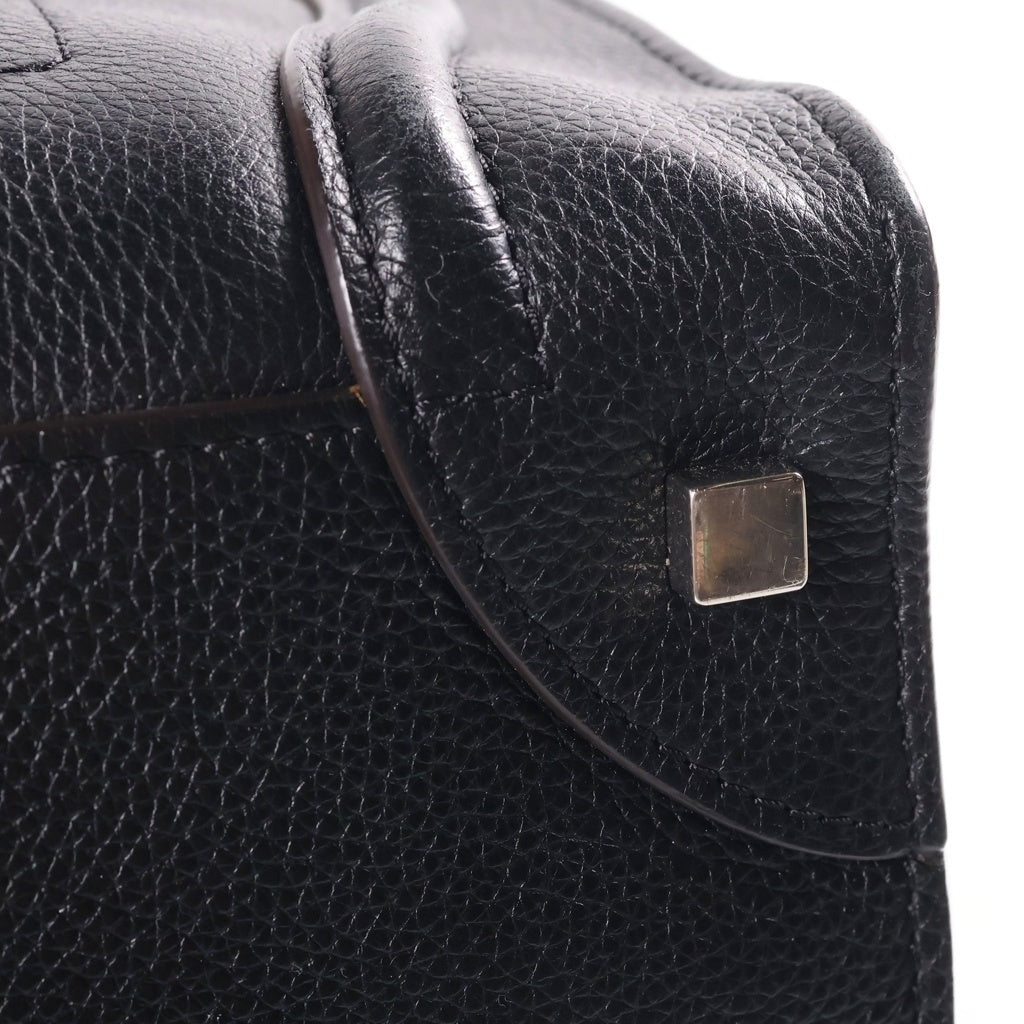 CELINE(セリーヌ) ラゲージ ミニショッパー ハンドバッグ ブラック レザー シルバー金具 レディース