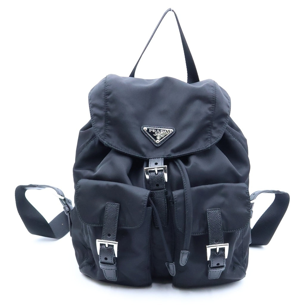 PRADA(プラダ) テスートナイロン リュックサック バックパック ブラック 1BZ677 シルバー金具 レディース