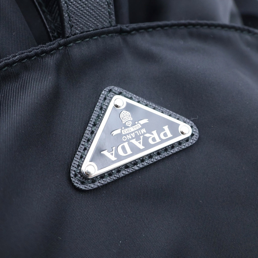 PRADA(プラダ) テスートナイロン リュックサック バックパック ブラック 1BZ677 シルバー金具 レディース