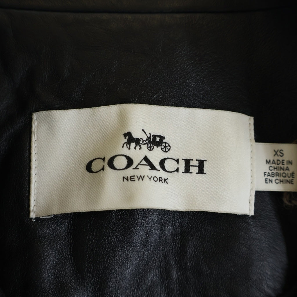 COACH(コーチ) ライダースジャケット ラムレザー ブラック F86528