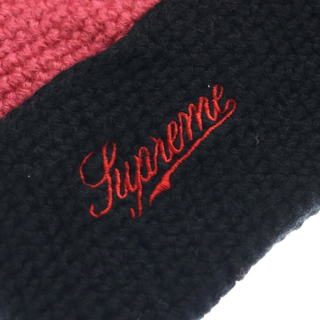SUPREME(シュプリーム) 2-Tone Wool Beanie ビーニー ニットキャップ 帽子 ブラック/ピンク レディース
