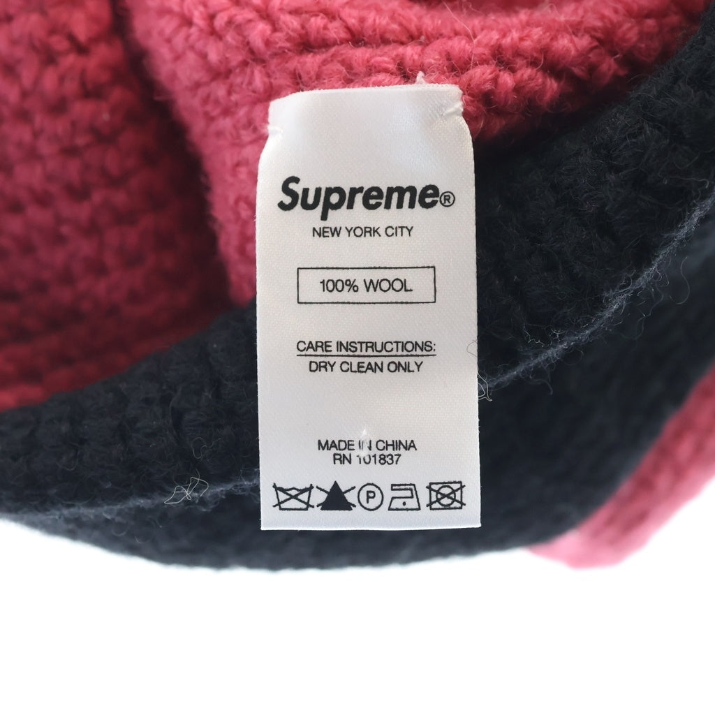 SUPREME(シュプリーム) 2-Tone Wool Beanie ビーニー ニットキャップ 帽子 ブラック/ピンク レディース
