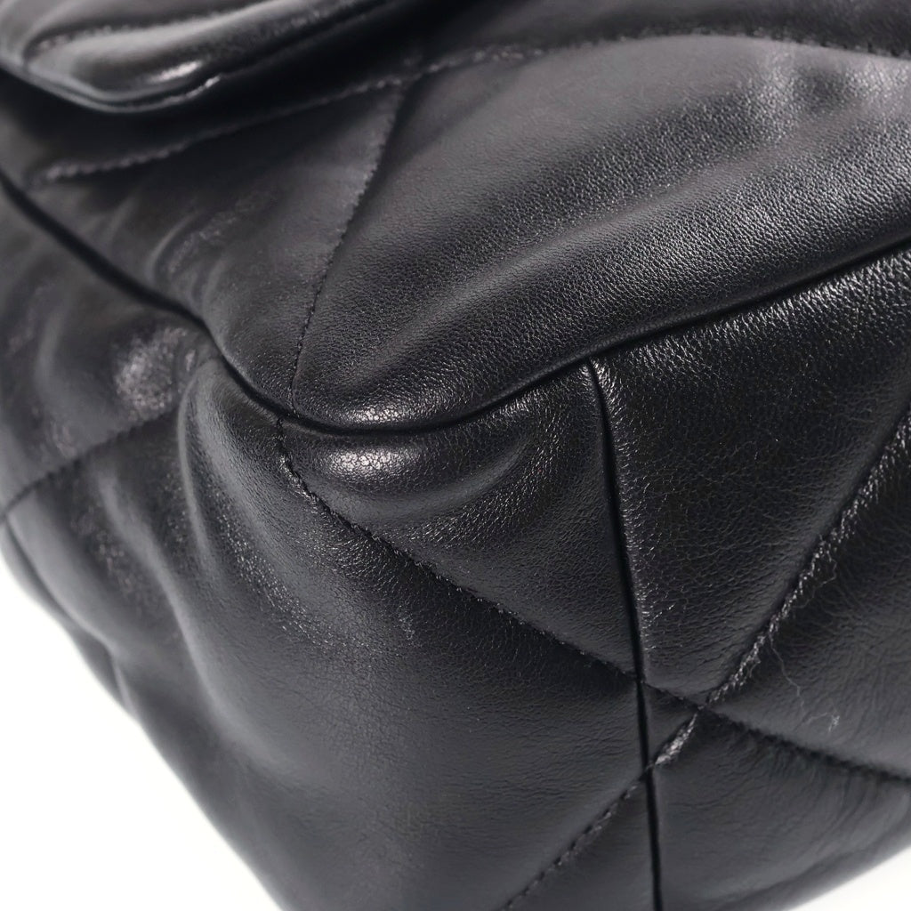 CHANEL(シャネル) シャネル19 チェーンショルダーバッグ ブラック ラムスキン プレートシリアル AS1161 ゴールド×シルバー金具 レディース