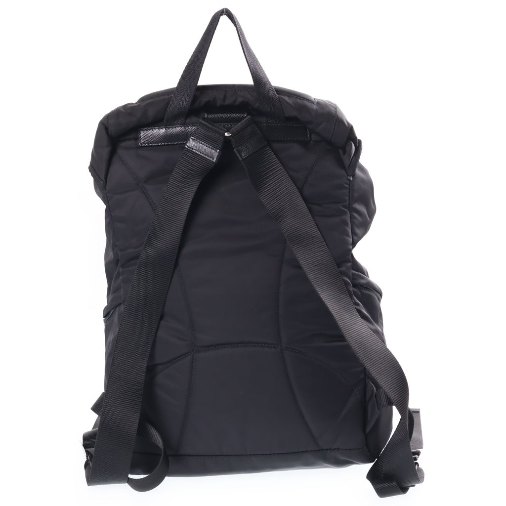 PRADA(プラダ) Re-Nylon バックパック リュックサック ブラック ナイロン×レザー 1BZ039 シルバー金具