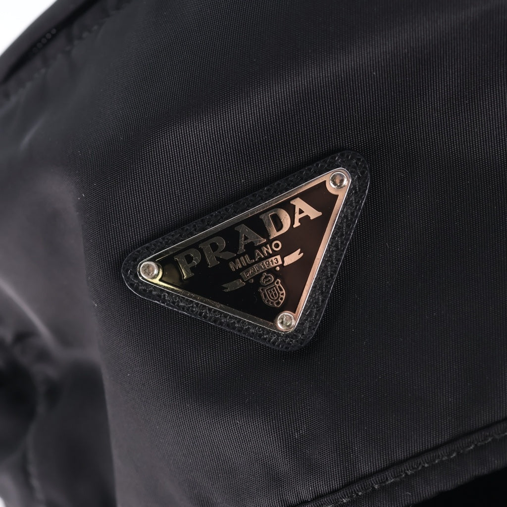 PRADA(プラダ) Re-Nylon バックパック リュックサック ブラック ナイロン×レザー 1BZ039 シルバー金具