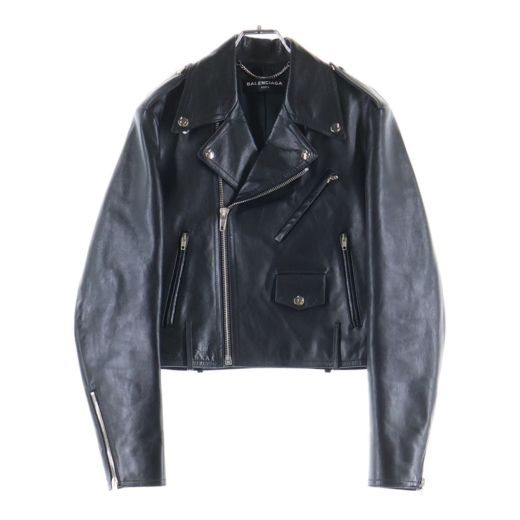BALENCIAGA(バレンシアガ) ダブル ライダース ジャケット ブルゾン レザー ブラック レディース