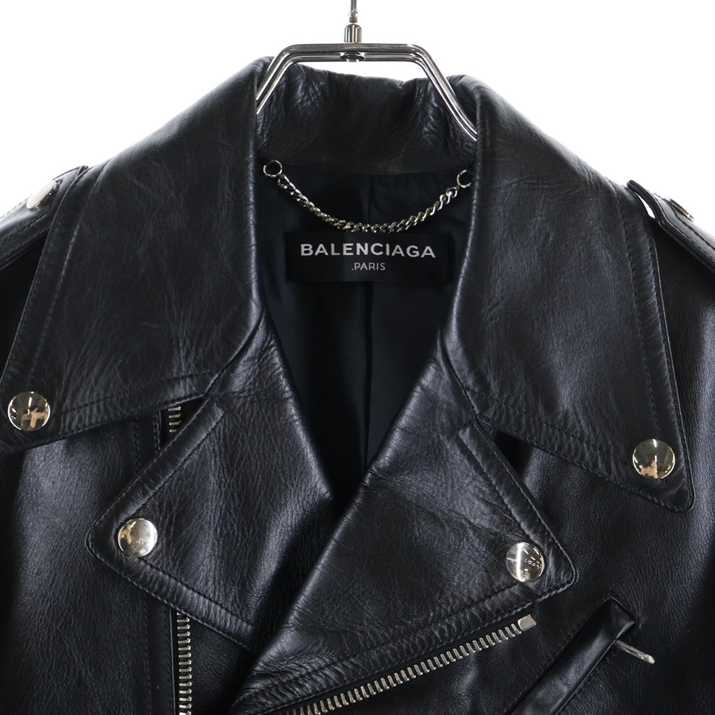 BALENCIAGA(バレンシアガ) ダブル ライダース ジャケット ブルゾン レザー ブラック レディース