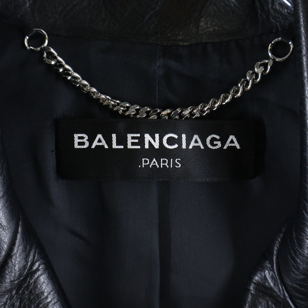 BALENCIAGA(バレンシアガ) ダブル ライダース ジャケット ブルゾン レザー ブラック レディース