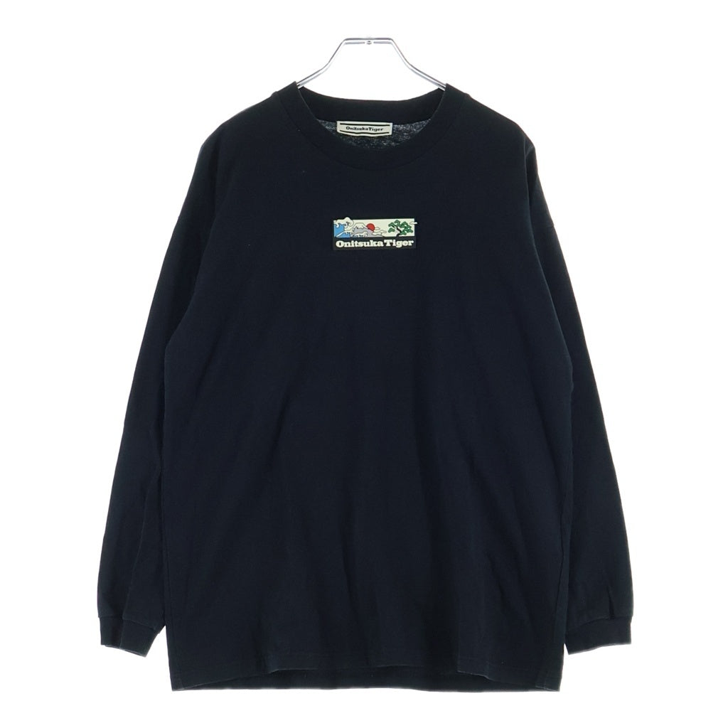 Onitsuka Tiger(オニツカタイガー) ラバーロゴパッチ 長袖Tシャツ ブラック #S 2183A796