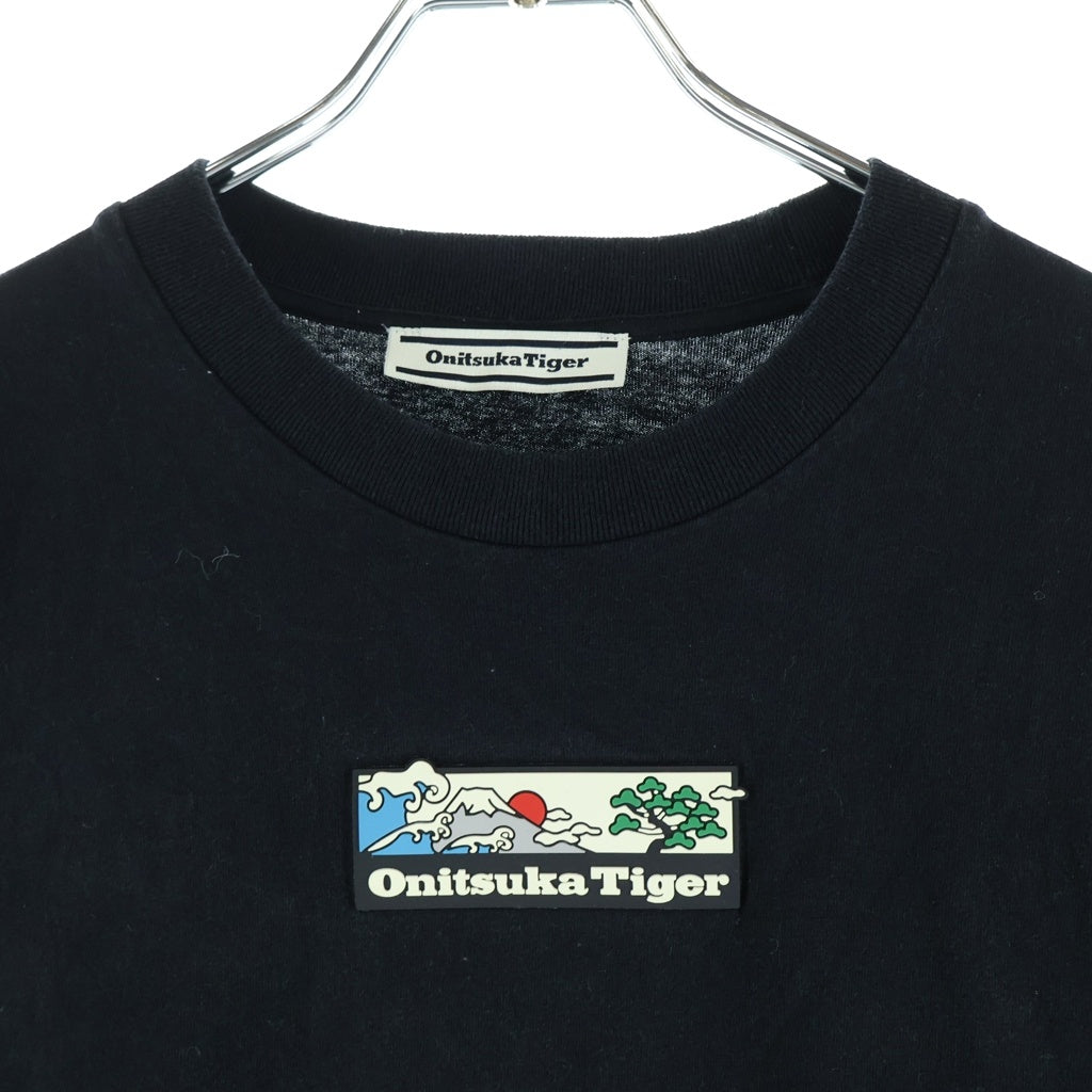 Onitsuka Tiger(オニツカタイガー) ラバーロゴパッチ 長袖Tシャツ ブラック #S 2183A796