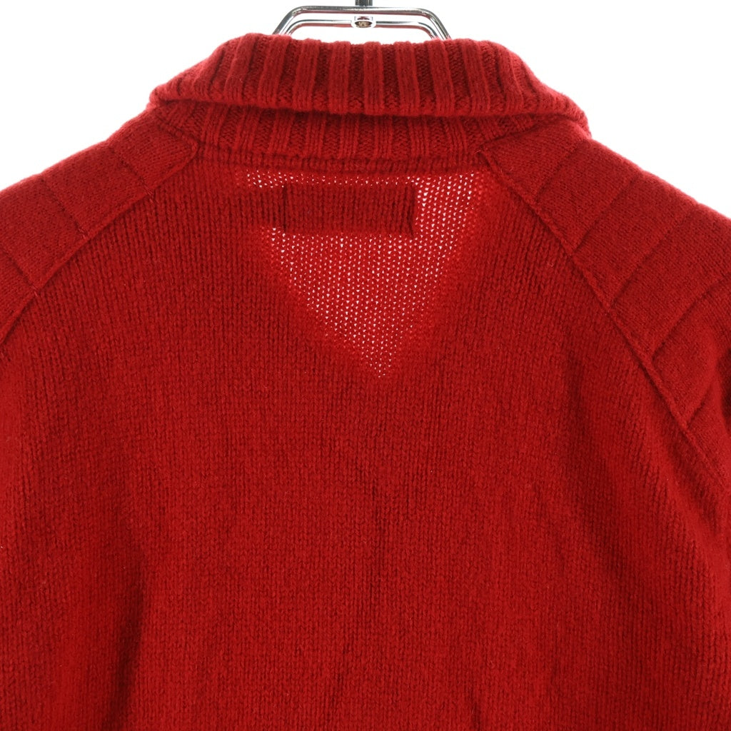 POLO RALPH LAUREN(ポロラルフローレン) ■BIG PONY ZIP UP JACKET スリーブナンバリングビックポニー刺繍ジップアップニットジャケット レッド