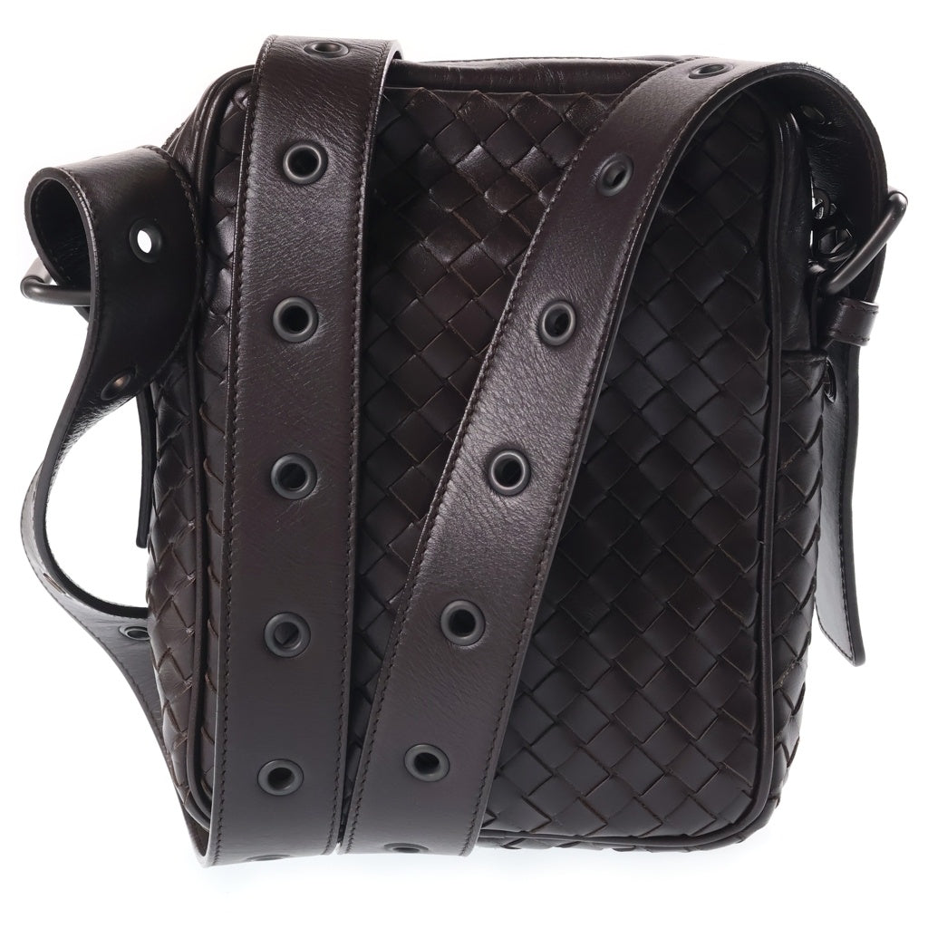 BOTTEGA VENETA(ボッテガヴェネタ) イントレチャート ショルダーバッグ ブラウン レザー レディース
