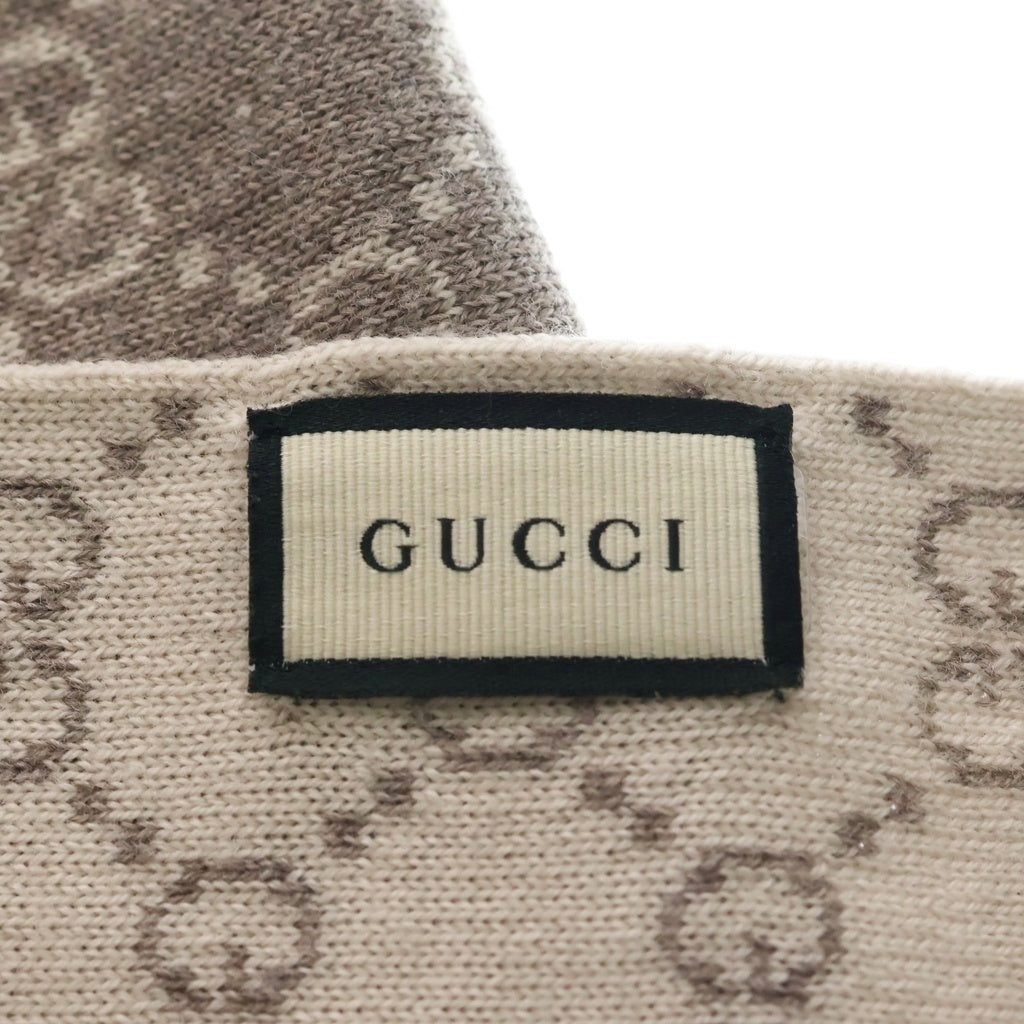 GUCCI(グッチ) GGロゴ 総柄 ウール ストール マフラー グレー 325806 レディース