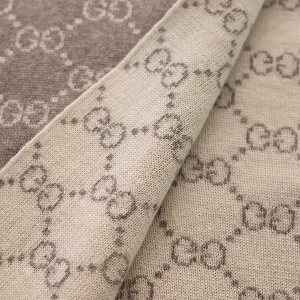 GUCCI(グッチ) GGロゴ 総柄 ウール ストール マフラー グレー 325806 レディース