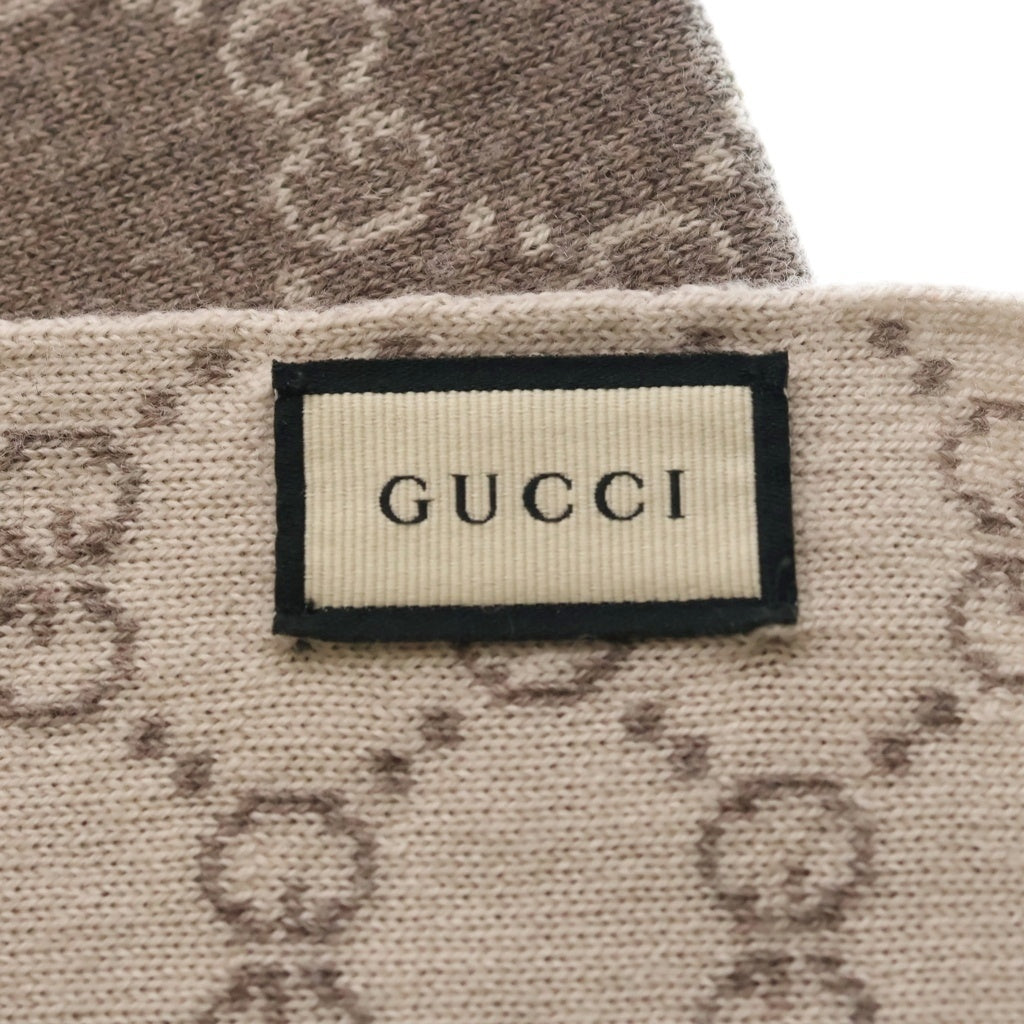 GUCCI(グッチ) GGロゴ 総柄 ウール ストール マフラー グレー 325806 レディース
