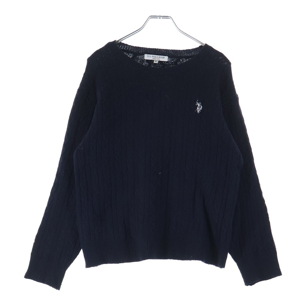 U.S. POLO ASSN.(ユーエスポロアッスン) ワンポイントニットセーター ネイビー #M レディース