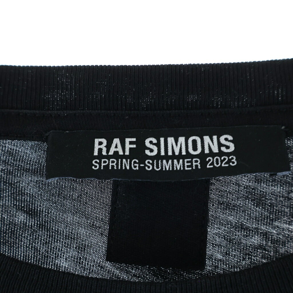 RAF SIMONS(ラフシモンズ) 23SS Oversized T-shirt with hand sign print ハンドサインプリントTシャツ ブラック #L 231-M119