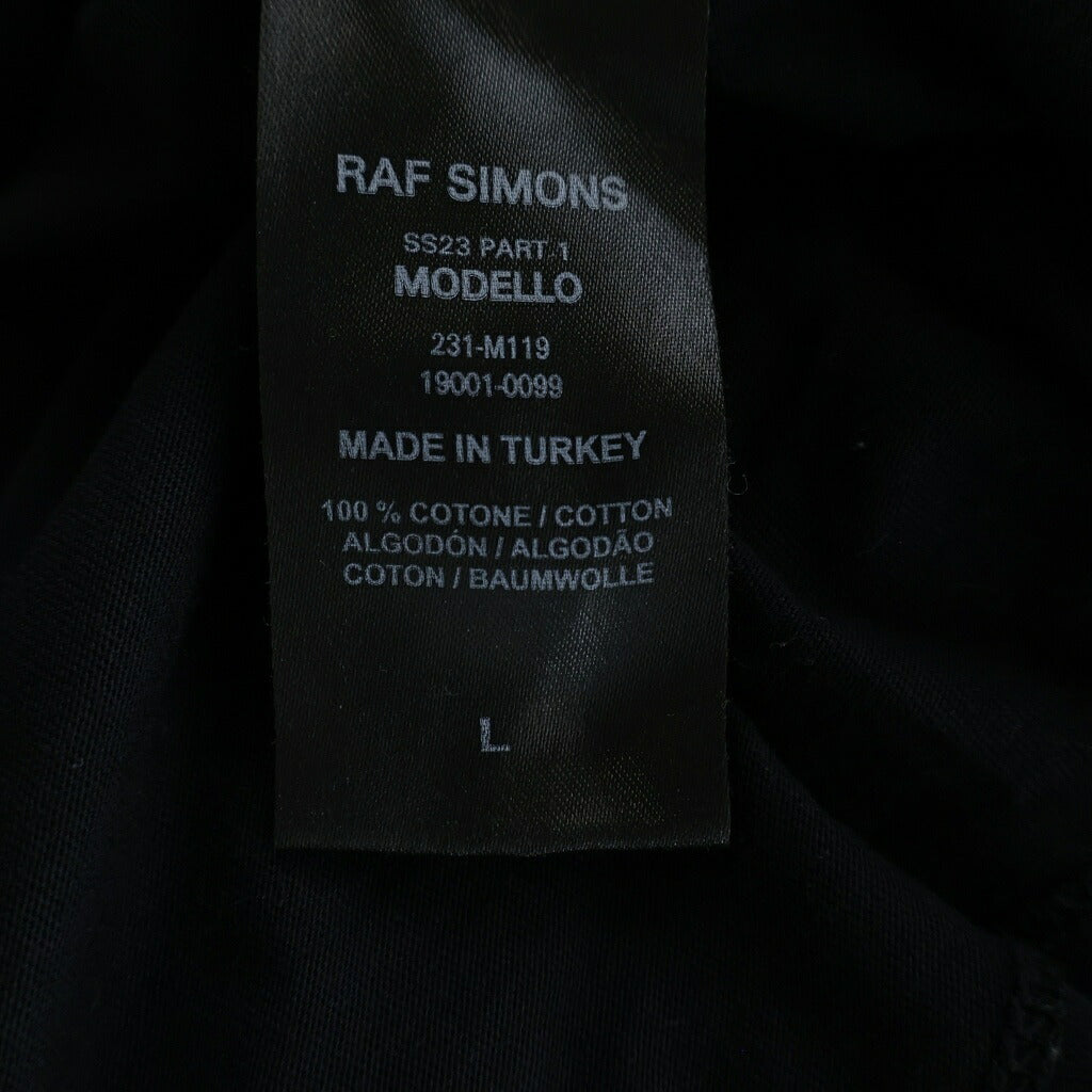 RAF SIMONS(ラフシモンズ) 23SS Oversized T-shirt with hand sign print ハンドサインプリントTシャツ ブラック #L 231-M119