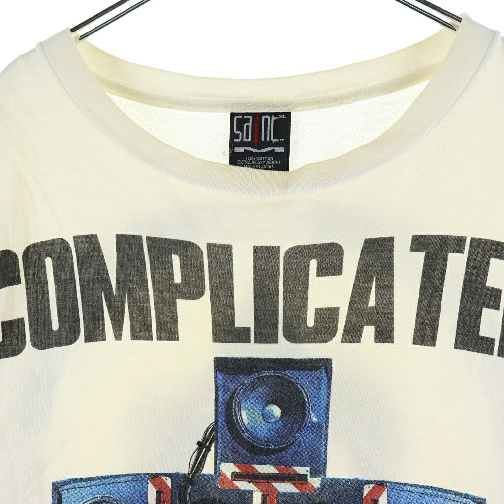 SAINT MICHAEL(セントマイケル) 23AW COMPLICATED S/S TEE 半袖 クルーネック Tシャツ ホワイト #XL SM-A23-0000-C18