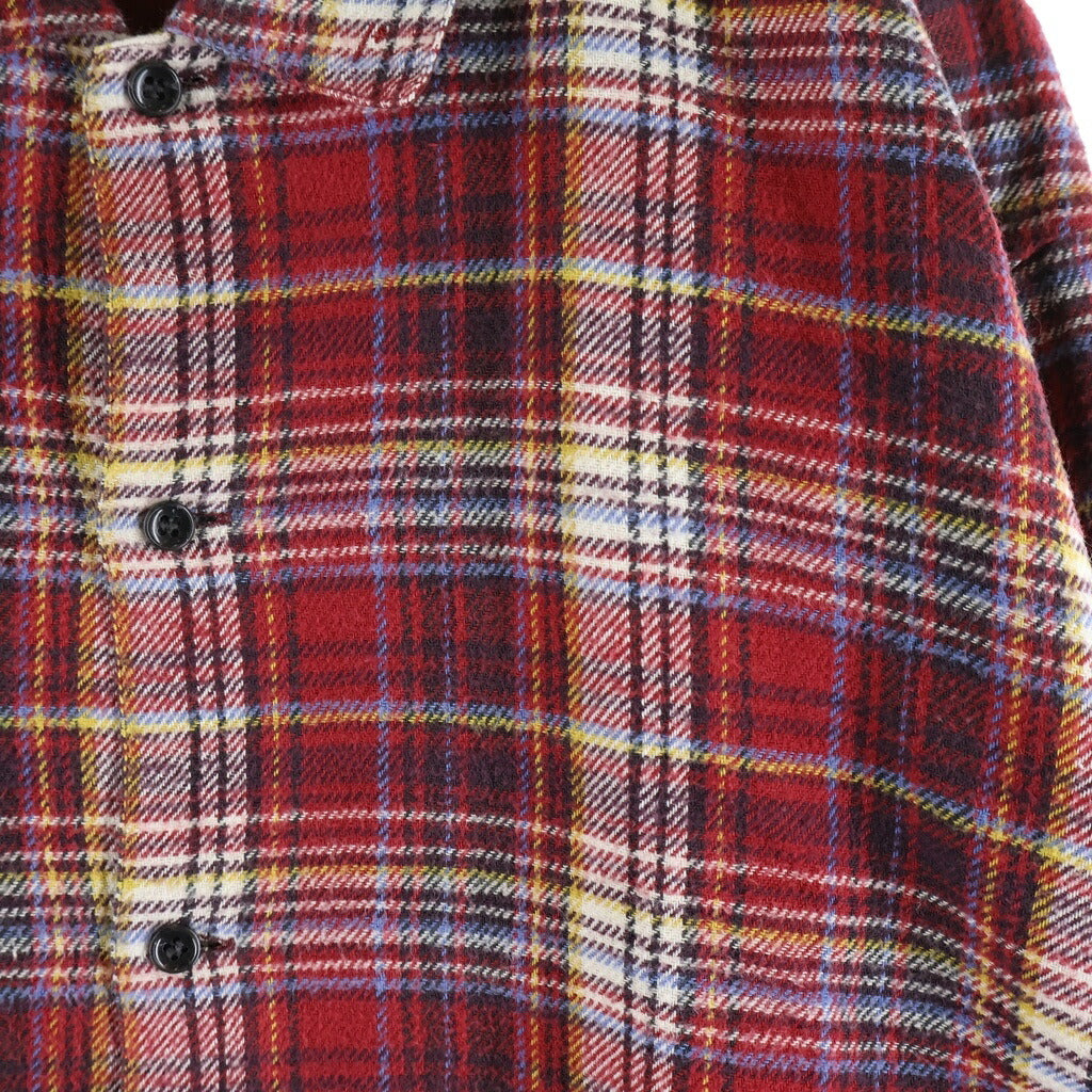 PAPAS(パパス) チェック柄シャツ ネルシャツ レッド #L