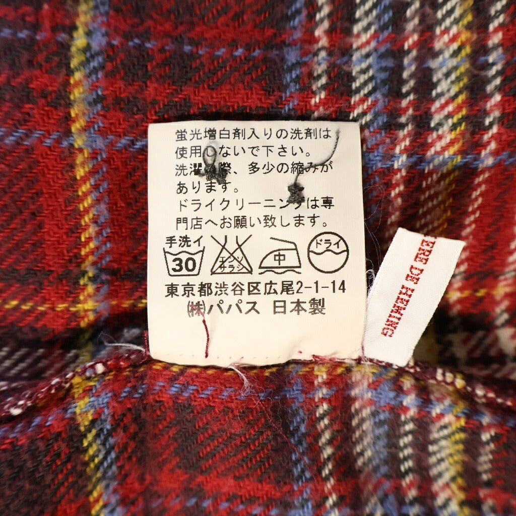 PAPAS(パパス) チェック柄シャツ ネルシャツ レッド #L