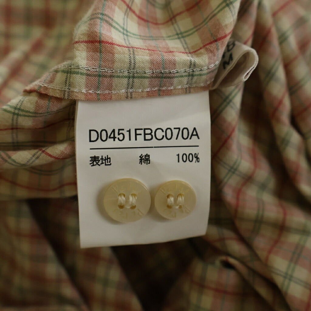 PAPAS(パパス) ■チェック柄長袖シャツ ピンク #L