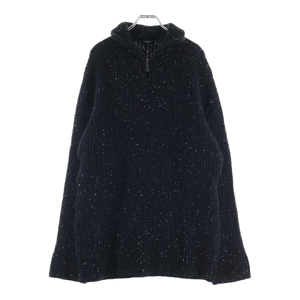 BURBERRY(バーバリー) カシミヤ混ハーフジップタートルネックニットセーター ブラック #L BAT08-307-09