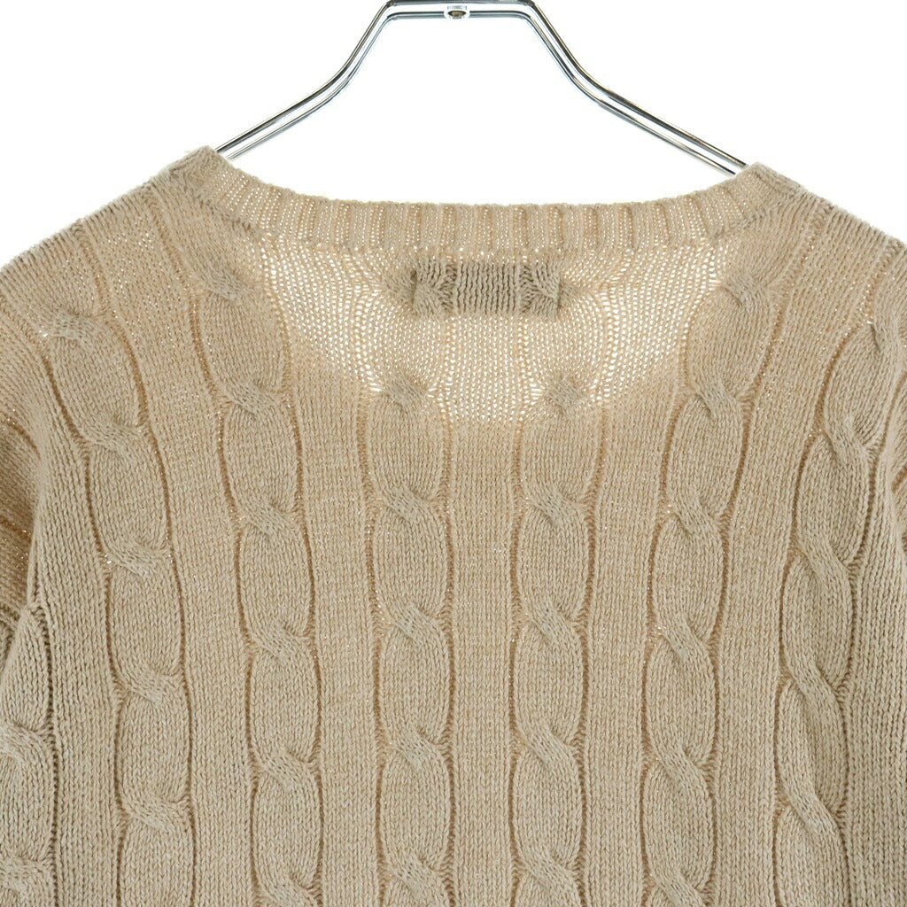 POLO RALPH LAUREN(ポロラルフローレン) ワンポイント刺繍ローゲージニットセーター ベージュ #L