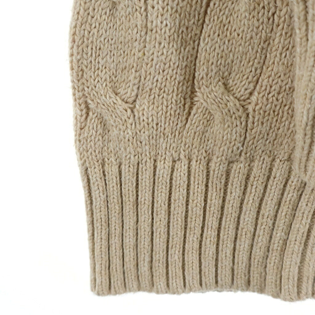 POLO RALPH LAUREN(ポロラルフローレン) ワンポイント刺繍ローゲージニットセーター ベージュ #L