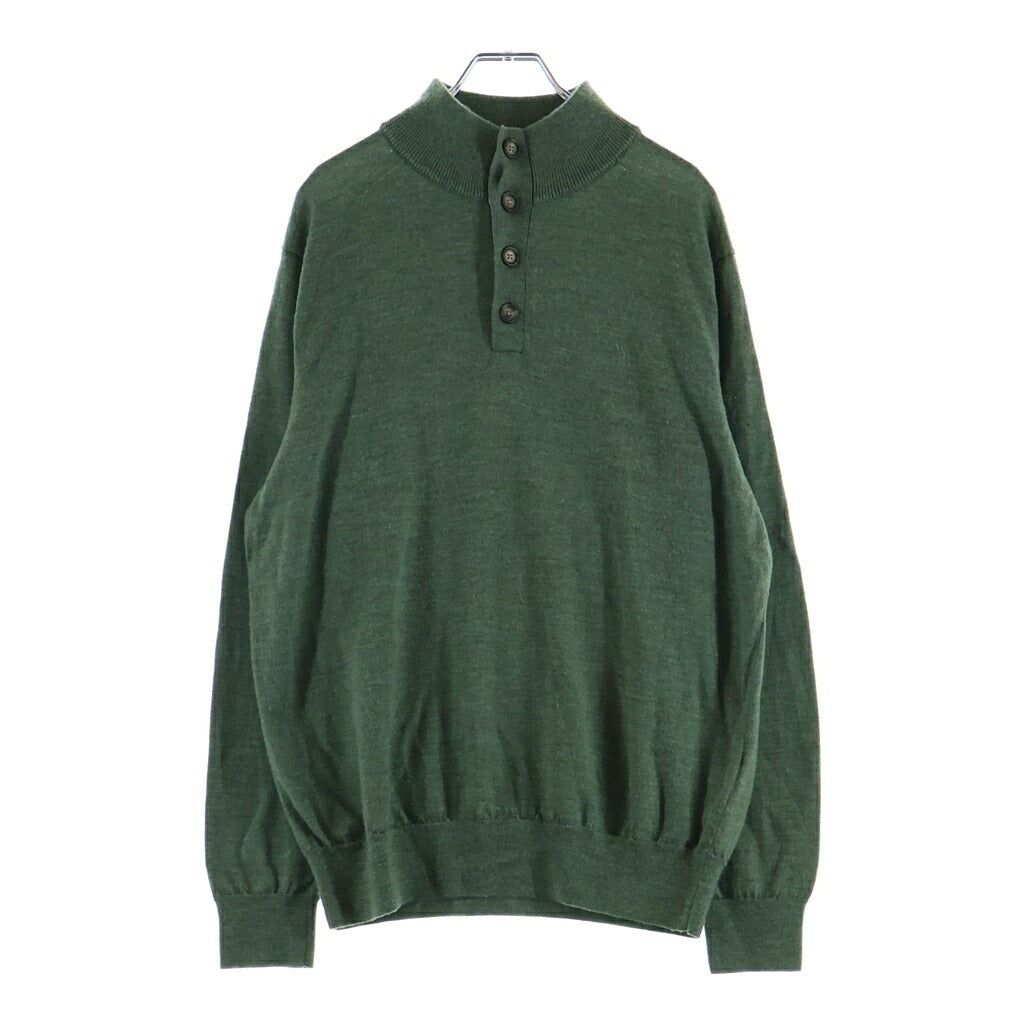 Polo GOLF Ralph Lauren(ポロゴルフラルフローレン) ワンポイント刺繍ハーフボタンウールニットセーター グリーン #L
