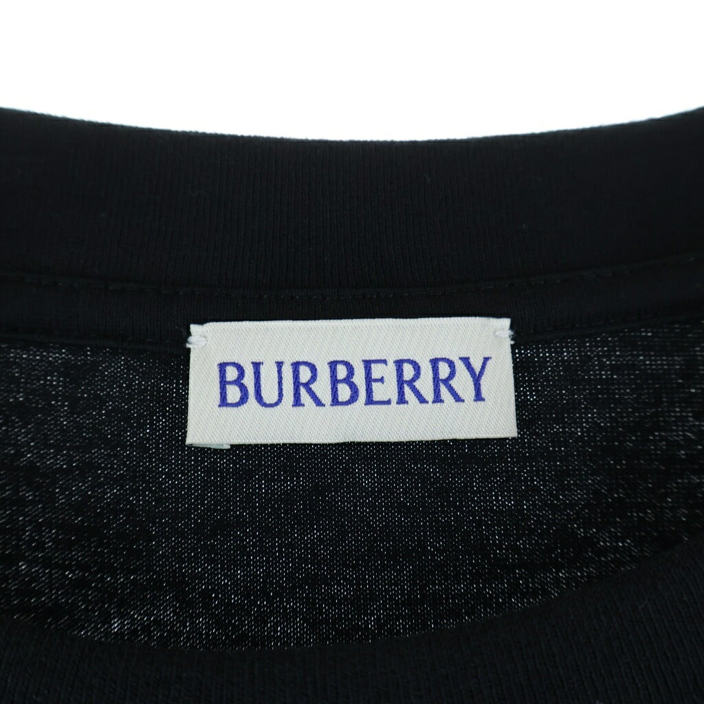 BURBERRY(バーバリー) ノヴァチェック切り替えワンポイントロゴ刺繍半袖Tシャツ ブラック #XL 8106248