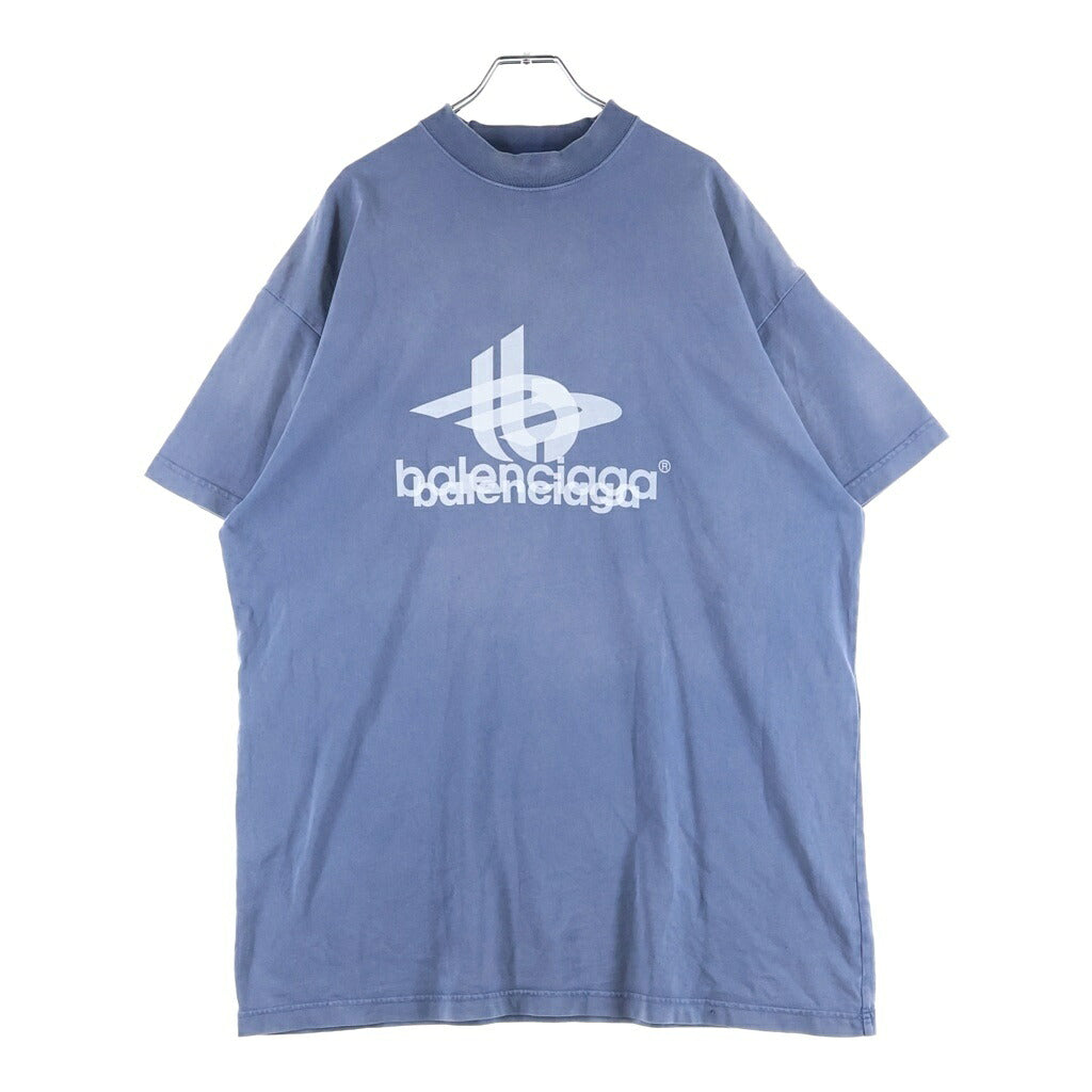 BALENCIAGA(バレンシアガ) 23AW LAYERED SPORTS LOGO TEE レイヤードスポーツロゴオーバーサイズ半袖Tシャツ ブルー #L 739028 TPVF2