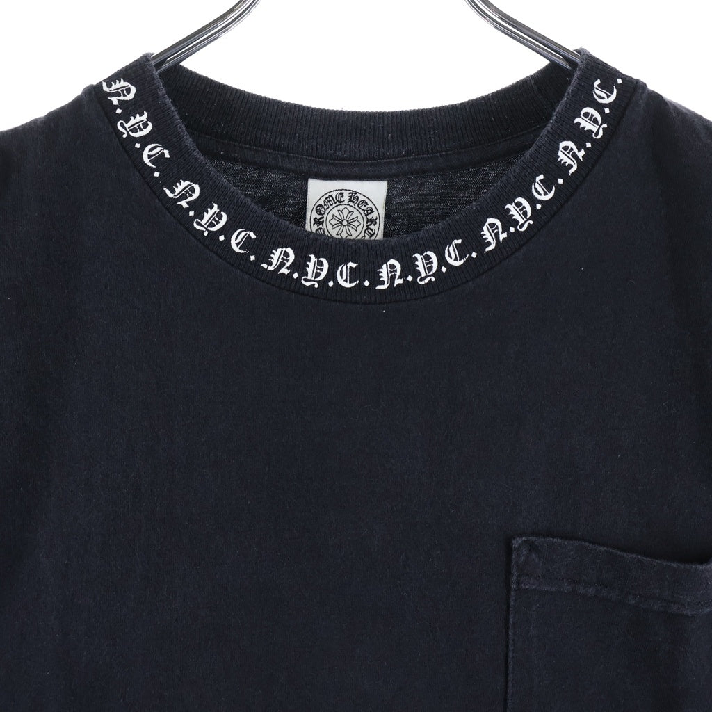 CHROME HEARTS(クロムハーツ) OLD Neck Logo ネック サイドロゴプリント半袖Tシャツ カットソー ブラック