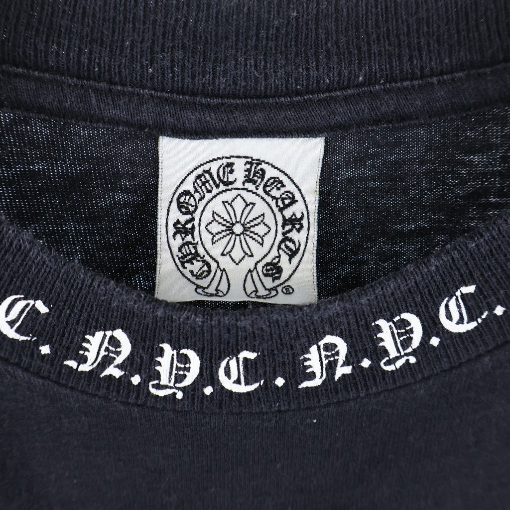 CHROME HEARTS(クロムハーツ) OLD Neck Logo ネック サイドロゴプリント半袖Tシャツ カットソー ブラック
