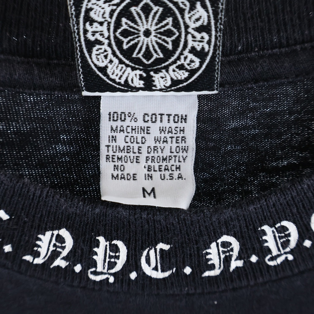 CHROME HEARTS(クロムハーツ) OLD Neck Logo ネック サイドロゴプリント半袖Tシャツ カットソー ブラック